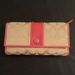 Coach Beige and Coral Women's Wallet